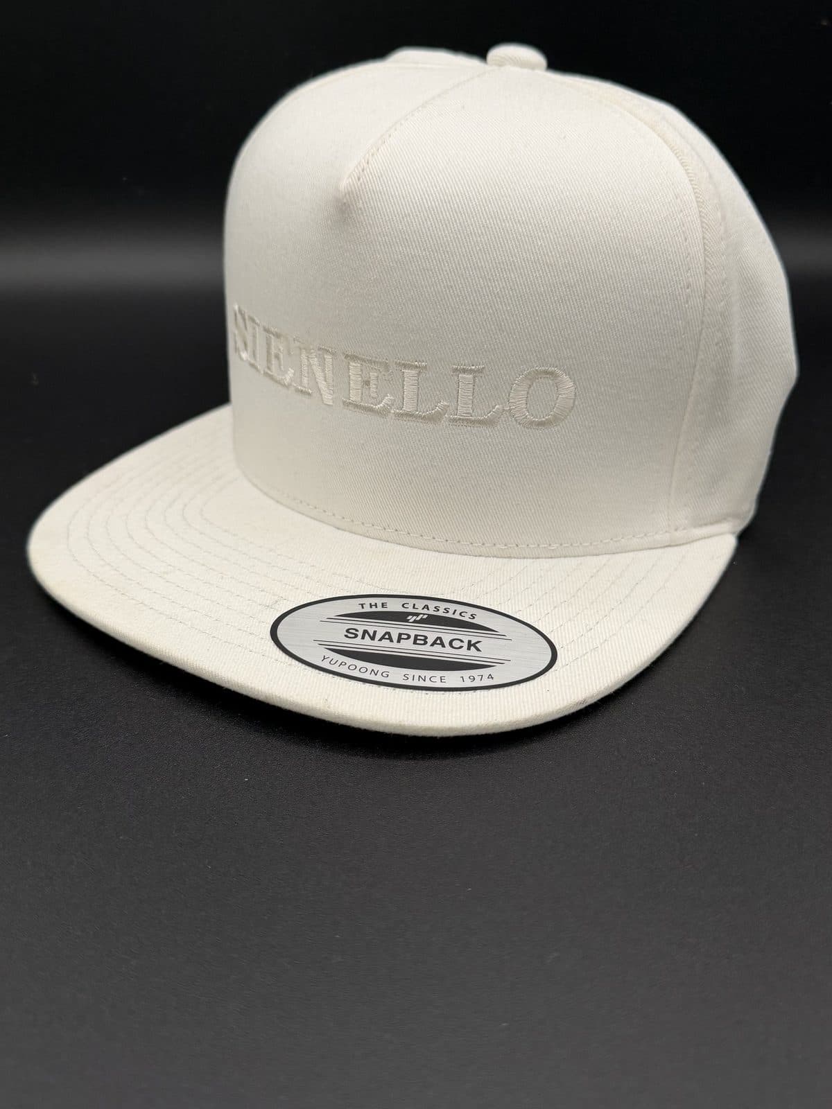 White Embossed Snapback view 3
